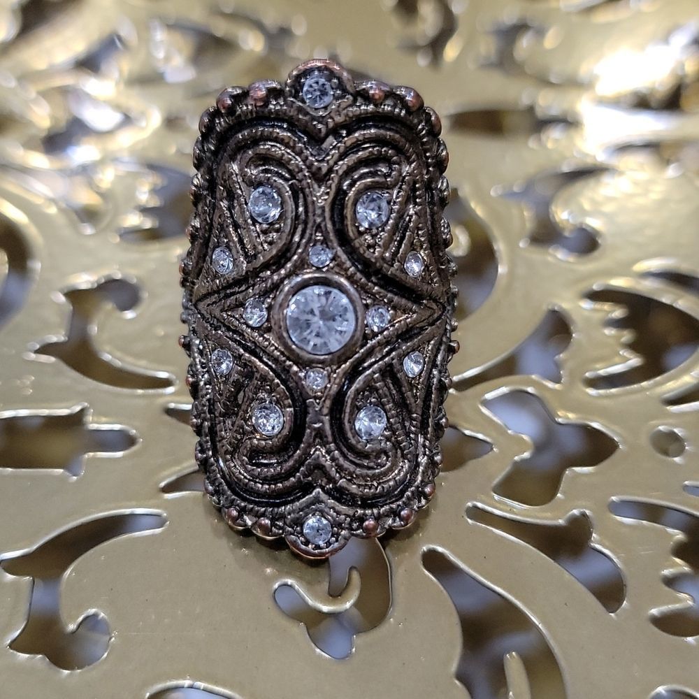 Antiqued Statement Ring- Size 6